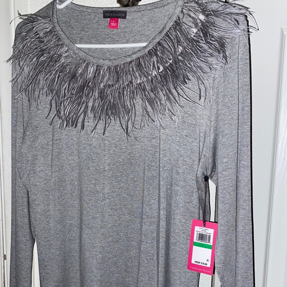 A grey blouse